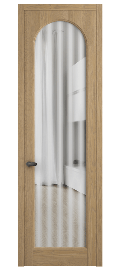 Межкомнатная дверь Палаццо 6804 Дуб соломенный матовый Рифлёное стекло "Дюна", триплекс Цена 1198479 ₸ | Volhovec