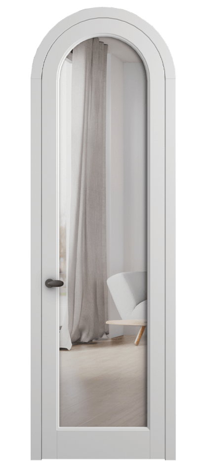 Межкомнатная дверь Палаццо 6814 Матовый белоснежный Двустороннее зеркало, триплекс Цена 961322 ₸ | Volhovec