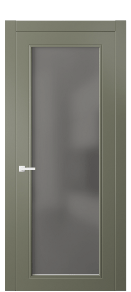 Межкомнатная дверь Neo Classic 8000 Матовый оливковый тёмный Сатинированное серое стекло, триплекс Цена 466120 ₸ | Volhovec
