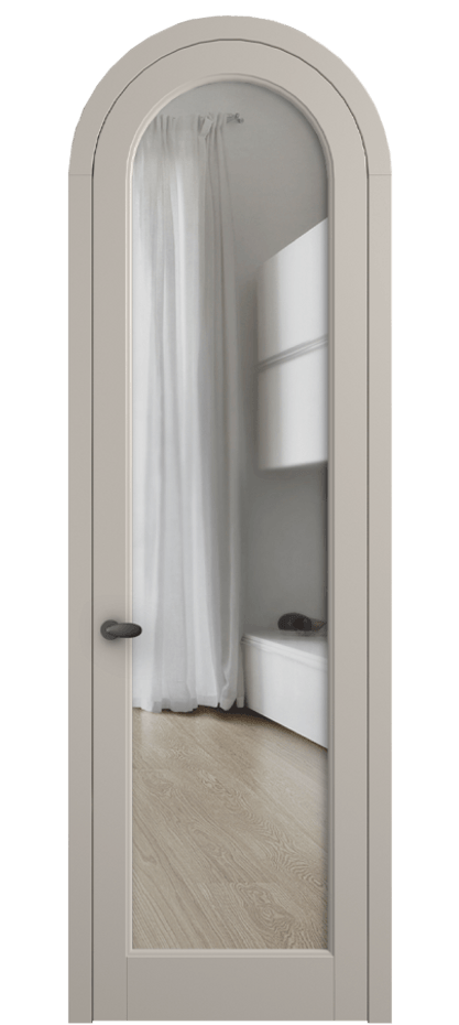 Межкомнатная дверь Палаццо 6814 Матовый светло-бежевый Прозрачное стекло Цена 969638 ₸ | Volhovec