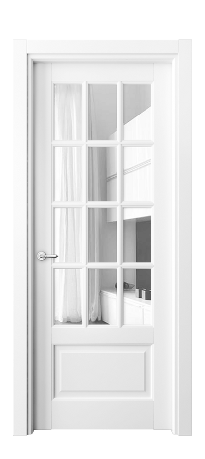 Межкомнатная дверь Тоскана Грильято 6313 Матовый белоснежный Прозрачное стекло Цена 845956 ₸ | Volhovec