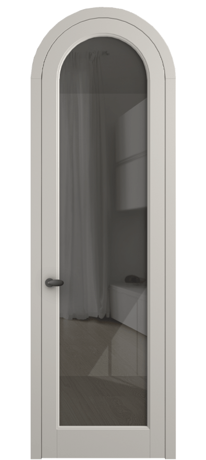 Межкомнатная дверь Палаццо 6814 Матовый облачно-серый Рефлективное серое стекло "Стопсол", калёное Цена 1006682 ₸ | Volhovec