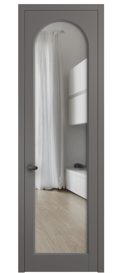 Межкомнатная дверь Палаццо 6804 Матовый классический серый Прозрачное стекло Цена 733539 ₸ | Volhovec
