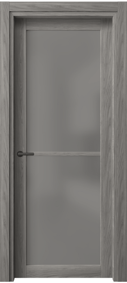 Межкомнатная дверь Нео 2108 Имбирный ясень Сатинированное серое стекло, триплекс Цена 225432 ₸ | Volhovec