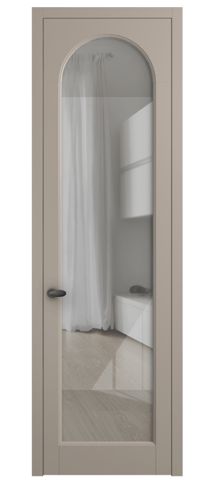 Межкомнатная дверь Палаццо 6804 Матовый бисквитный Рефлективное прозрачное стекло "Стопсол", калёное Цена 794019 ₸ | Volhovec