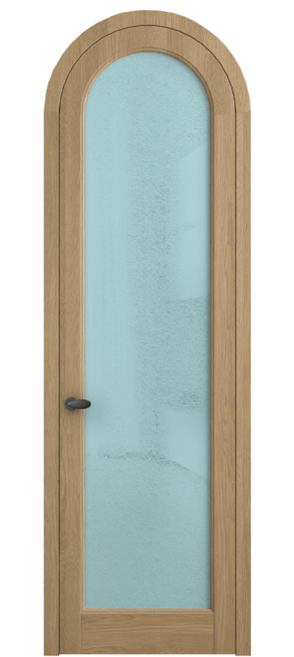 Межкомнатная дверь Palazzo 6814 Дуб соломенный матовый Фактурное голубое стекло "Лёд", триплекс Цена 1325100 ₸ | Volhovec