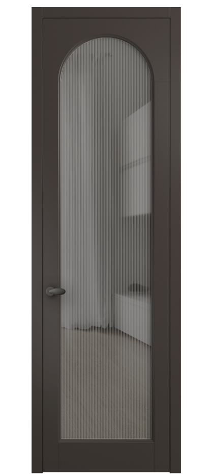 Межкомнатная дверь Палаццо 6804 Матовый антрацит Рифлёное серое стекло "Moru", триплекс Цена 794019 ₸ | Volhovec