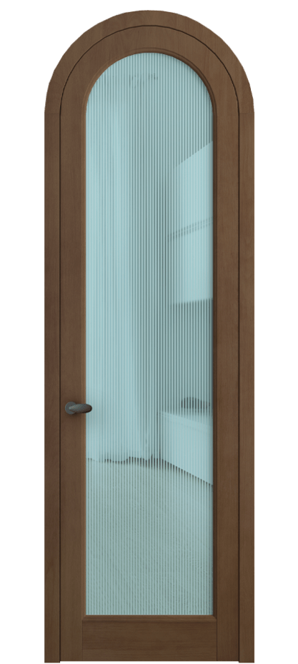 Межкомнатная дверь Палаццо 6814 Бук тёмный матовый Рифлёное голубое стекло "Дюна", триплекс Цена 1343707 ₸ | Volhovec
