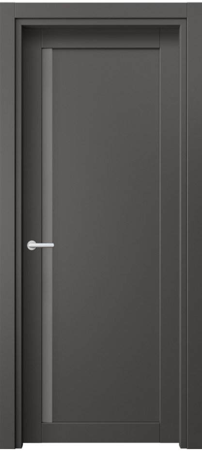 Межкомнатная дверь Нео 2110 ПЭТ графитовый Сатинированное серое стекло, триплекс Цена 239644 ₸ | Volhovec