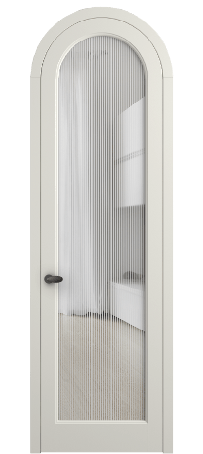 Межкомнатная дверь Палаццо 6814 Матовый жемчужный Рифлёное стекло "Дюна", триплекс Цена 991562 ₸ | Volhovec