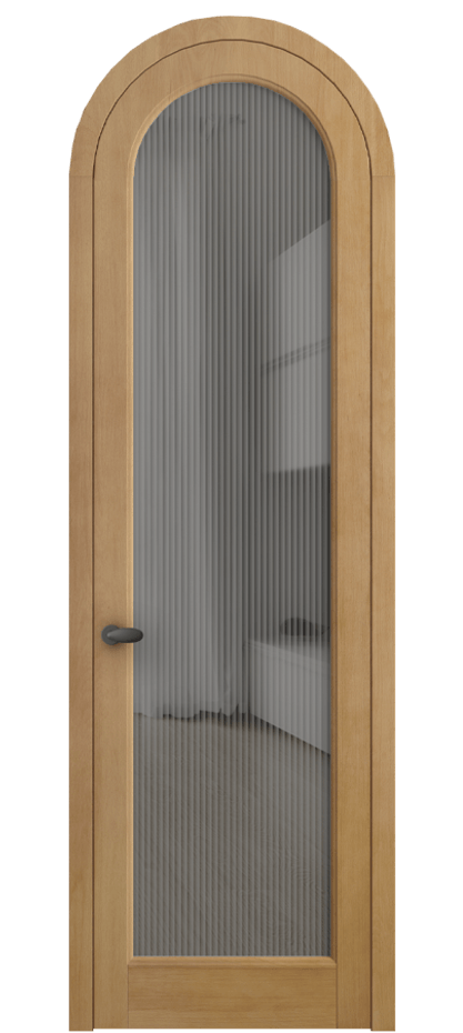 Межкомнатная дверь Палаццо 6814 Бук натуральный матовый Рифлёное серое стекло "Мору", триплекс Цена 1358827 ₸ | Volhovec