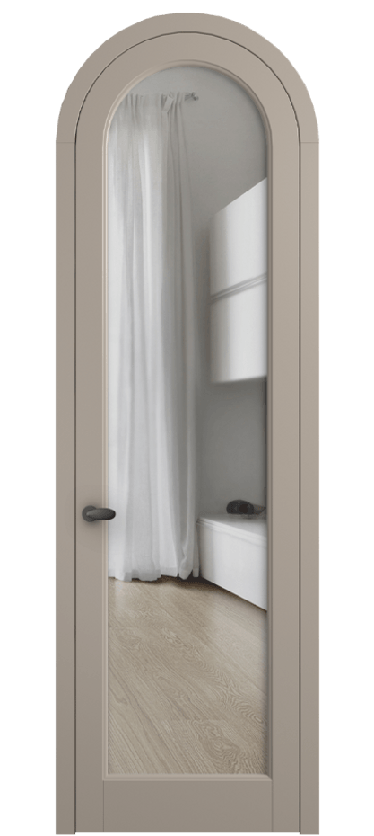 Межкомнатная дверь Палаццо 6814 Матовый бисквитный Прозрачное стекло Цена 946202 ₸ | Volhovec