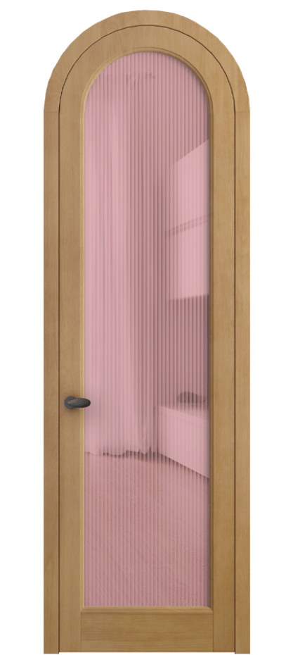Межкомнатная дверь Палаццо 6814 Бук натуральный матовый Рифлёное розовое стекло "Мору", триплекс Цена 1358827 ₸ | Volhovec