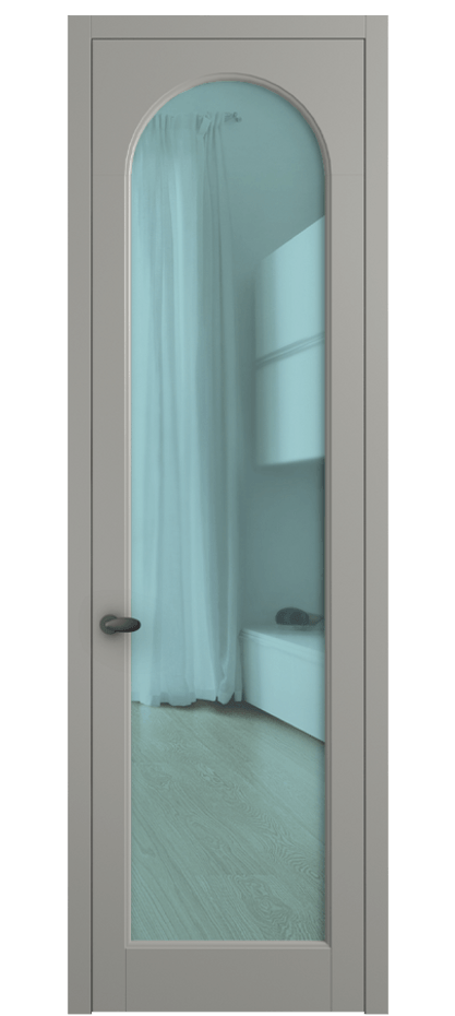 Межкомнатная дверь Palazzo 6804 Матовый нейтральный серый Прозрачное голубое стекло, триплекс Цена 605500 ₸ | Volhovec