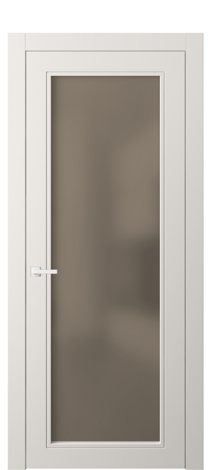 Межкомнатная дверь Neo Classic 8000 Матовый пудровый белый Сатинированное бронзовое стекло, триплекс Цена 466120 ₸ | Volhovec