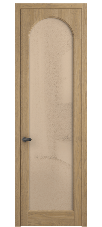 Межкомнатная дверь Палаццо 6804 Дуб соломенный матовый Фактурное оранжевое стекло "Лёд", триплекс Цена 1153119 ₸ | Volhovec