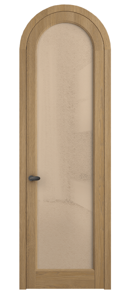 Межкомнатная дверь Palazzo 6814 Дуб пшеничный матовый Фактурное оранжевое стекло "Лёд", триплекс Цена 1325100 ₸ | Volhovec