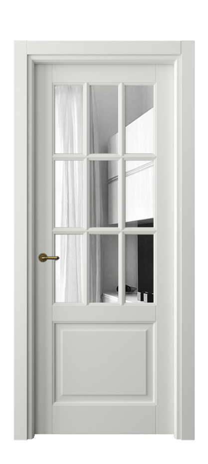 Межкомнатная дверь Тоскана Грильято 6312 Матовый светло-серый Двустороннее зеркало, триплекс Цена 868636 ₸ | Volhovec