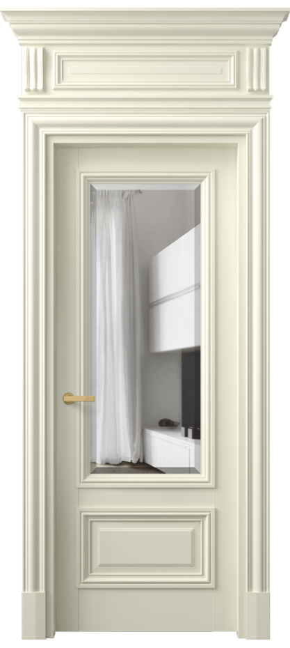 Межкомнатная дверь Антик 7306 Матовый молочно-белый Прозрачное стекло с фацетом Цена 1237262 ₸ | Volhovec