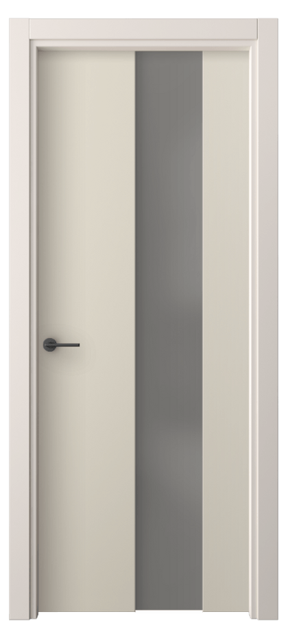 Межкомнатная дверь Фридом 4226 ПЭТ светло-бежевый Сатинированное серое стекло, триплекс Цена 240024 ₸ | Volhovec
