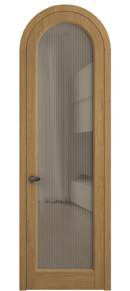 Межкомнатная дверь Палаццо 6814 Дуб солнечный матовый Рифлёное бронзовое стекло "Мору", триплекс Цена 1620478 ₸ | Volhovec