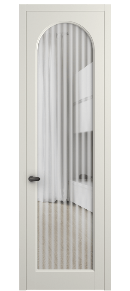 Межкомнатная дверь Палаццо 6804 Матовый жемчужный Рифлёное стекло "Дюна", триплекс Цена 778899 ₸ | Volhovec