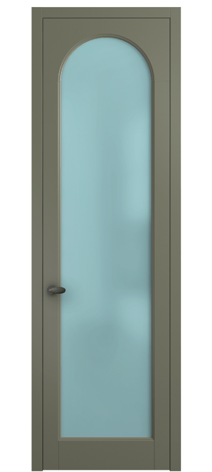 Межкомнатная дверь Palazzo 6804 Матовый оливковый тёмный Сатинированное голубое стекло, триплекс Цена 605500 ₸ | Volhovec
