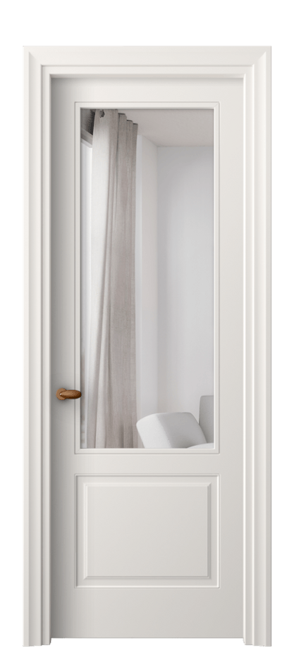 Межкомнатная дверь Эссе 8552 Матовый пудровый белый Двустороннее зеркало, триплекс Цена 546580 ₸ | Volhovec