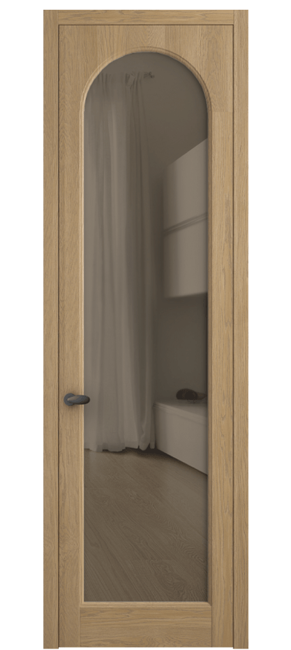 Межкомнатная дверь Палаццо 6804 Дуб соломенный матовый Прозрачное бронзовое стекло, триплекс Цена 1153119 ₸ | Volhovec