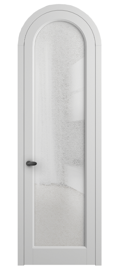 Межкомнатная дверь Палаццо 6814 Матовый белоснежный Фактурное стекло "Лёд", триплекс Цена 991562 ₸ | Volhovec