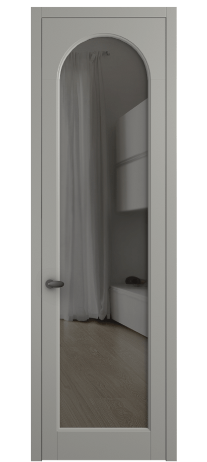 Межкомнатная дверь Палаццо 6804 Матовый нейтральный серый Прозрачное серое стекло, триплекс Цена 733539 ₸ | Volhovec