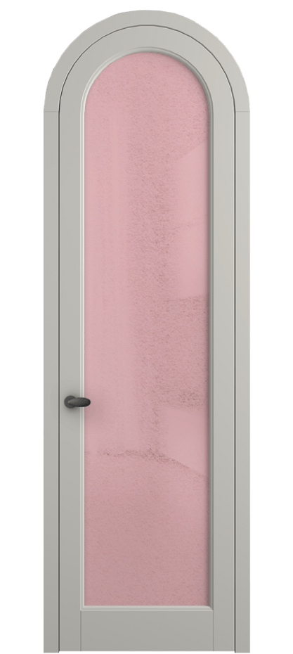 Межкомнатная дверь Palazzo 6814 Матовый тёплый серый Фактурное розовое стекло "Лёд", триплекс Цена 818400 ₸ | Volhovec