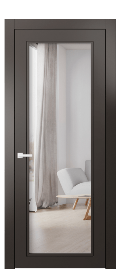 Дверь межкомнатная Neo Classic 8000 Матовый антрацит Двустороннее зеркало, триплекс Гладкий компланарный наличник МАН Цена 478600 ₸ Наличники уже входят в базовый комплект. Фабрика дверей Волховец 8 (800) 551 43 19 Межкомнатная дверь Neo Classic 8000 Матовый антрацит Двустороннее зеркало, триплекс Цена 478600 ₸ | Volhovec