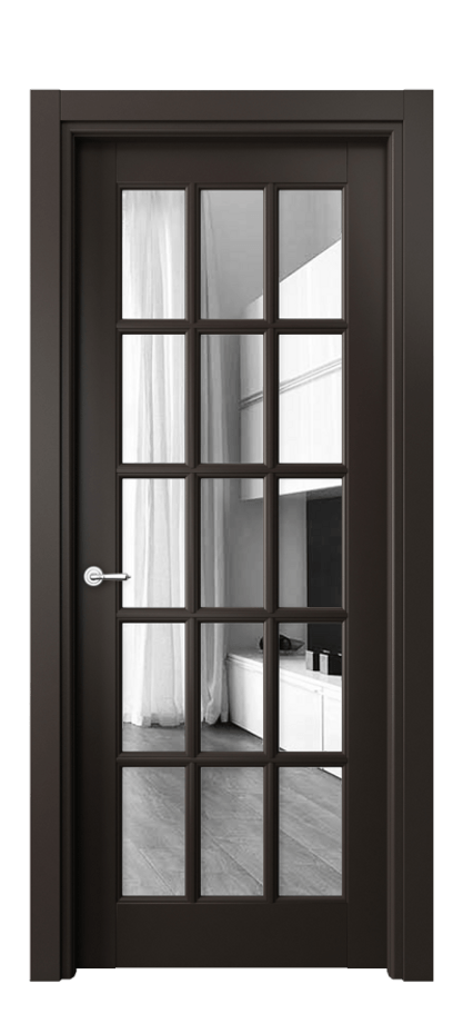 Межкомнатная дверь Тоскана Грильято 6311 Матовый антрацит Двустороннее зеркало, триплекс Цена 886024 ₸ | Volhovec