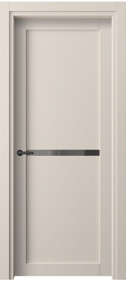 Межкомнатная дверь Нео 2112 ПЭТ пудровый бежевый Двустороннее серое зеркало, триплекс Цена 0 ₸ | Volhovec