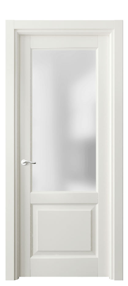 Межкомнатная дверь Лигнум 0740 Матовый жемчужный Сатинированное стекло Цена 724240 ₸ | Volhovec