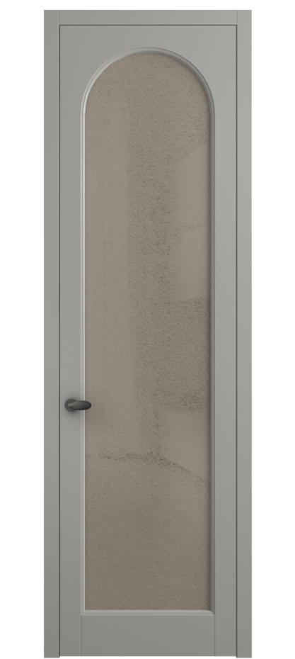 Межкомнатная дверь Palazzo 6804 Матовый нейтральный серый Фактурное бронзовое стекло "Лёд", триплекс Цена 642900 ₸ | Volhovec