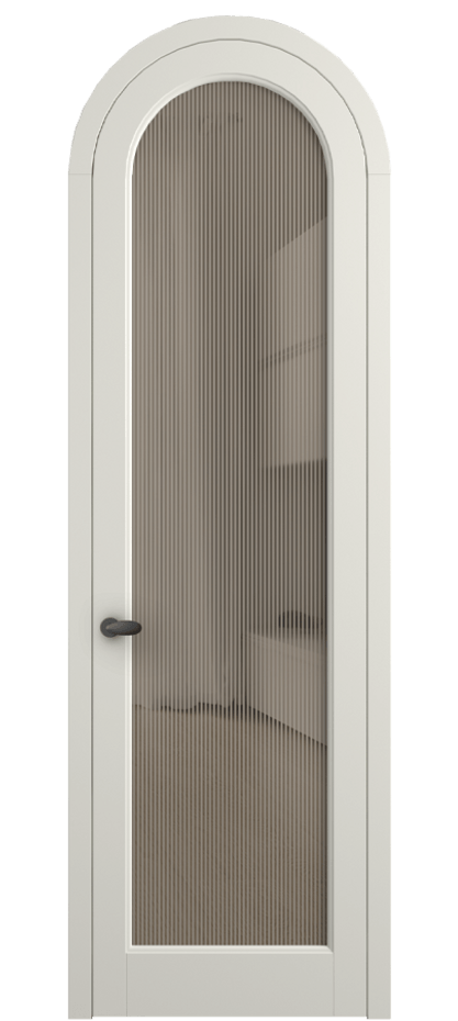 Межкомнатная дверь Палаццо 6814 Матовый жемчужный Рифлёное бронзовое стекло "Дюна", триплекс Цена 991562 ₸ | Volhovec