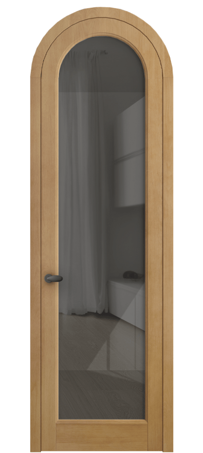 Межкомнатная дверь Палаццо 6814 Бук натуральный матовый Рефлективное серое стекло "Стопсол", калёное Цена 1358827 ₸ | Volhovec