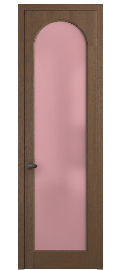 Межкомнатная дверь Palazzo 6804 Дуб каштановый матовый Сатинированное розовое стекло, триплекс, 6мм Цена 871200 ₸ | Volhovec