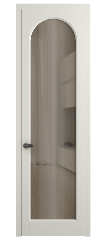 Межкомнатная дверь Палаццо 6804 Матовый жемчужный Рифлёное бронзовое стекло "Дюна", триплекс Цена 778899 ₸ | Volhovec