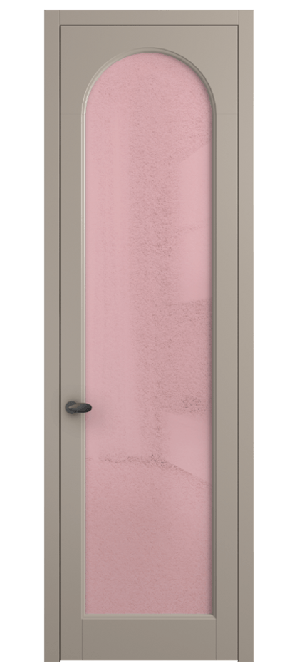 Межкомнатная дверь Палаццо 6804 Матовый бисквитный Фактурное розовое стекло "Лёд", триплекс Цена 778899 ₸ | Volhovec