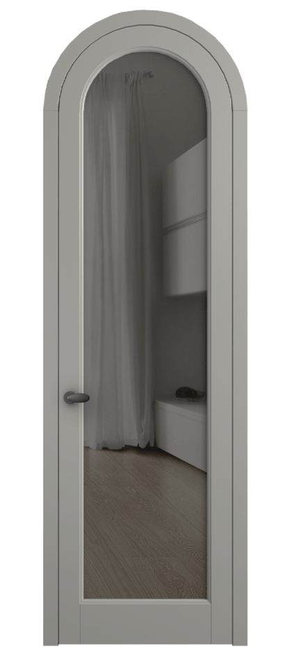 Межкомнатная дверь Палаццо 6814 Матовый нейтральный серый Прозрачное серое стекло, триплекс Цена 969638 ₸ | Volhovec