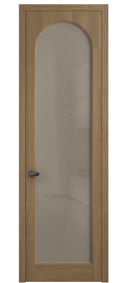 Межкомнатная дверь Палаццо 6804 Дуб мускатный матовый Фактурное бронзовое стекло "Лёд", триплекс Цена 1198479 ₸ | Volhovec