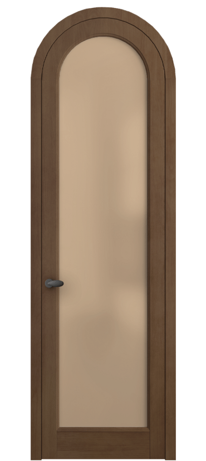 Межкомнатная дверь Palazzo 6814 Бук тёмный матовый Сатинированное оранжевое стекло, триплекс, 6мм Цена 1008600 ₸ | Volhovec