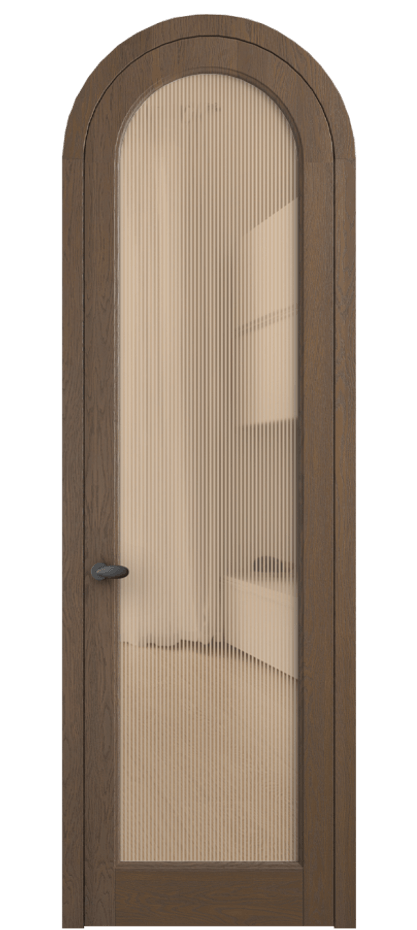 Межкомнатная дверь Палаццо 6814 Дуб туманный матовый Рифлёное оранжевое стекло "Дюна", триплекс Цена 1605358 ₸ | Volhovec