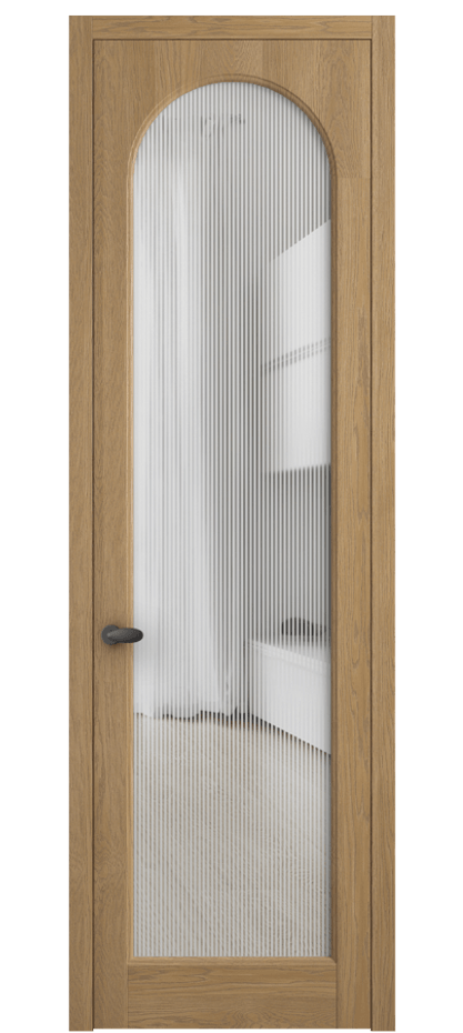 Межкомнатная дверь Палаццо 6804 Дуб пшеничный матовый Рифлёное стекло "Дюна", триплекс Цена 1198479 ₸ | Volhovec