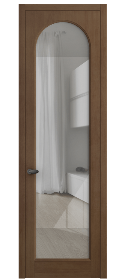 Межкомнатная дверь Палаццо 6804 Бук тёмный матовый Рефлективное прозрачное стекло "Стопсол", калёное Цена 977349 ₸ | Volhovec