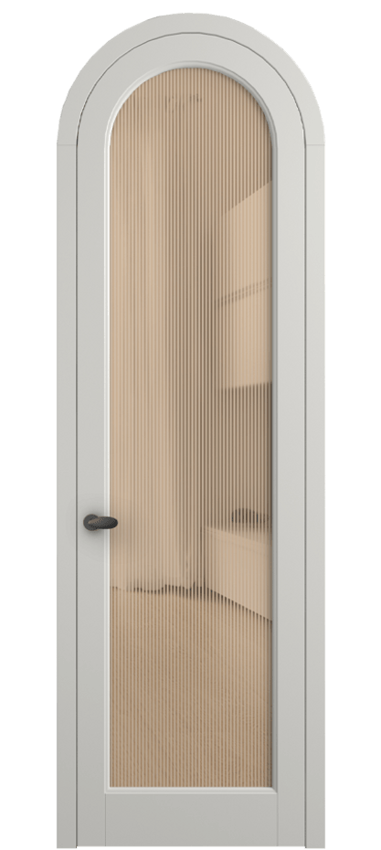 Межкомнатная дверь Палаццо 6814 Матовый серый Рифлёное оранжевое стекло "Дюна", триплекс Цена 991562 ₸ | Volhovec