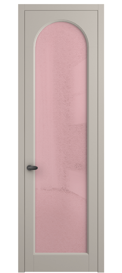 Межкомнатная дверь Палаццо 6804 Матовый светло-бежевый Фактурное розовое стекло "Лёд", триплекс Цена 778899 ₸ | Volhovec